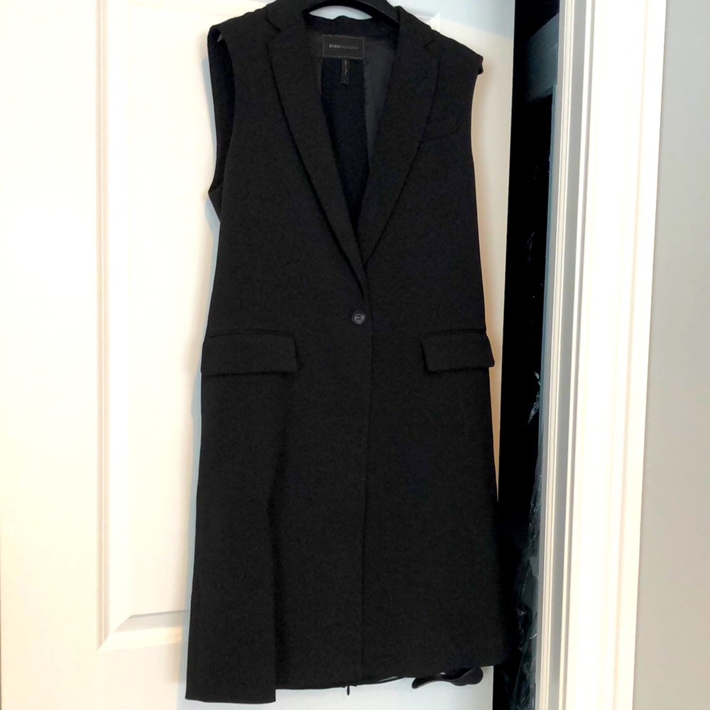 Bcbg Max Azria Size S Black Waiscoat